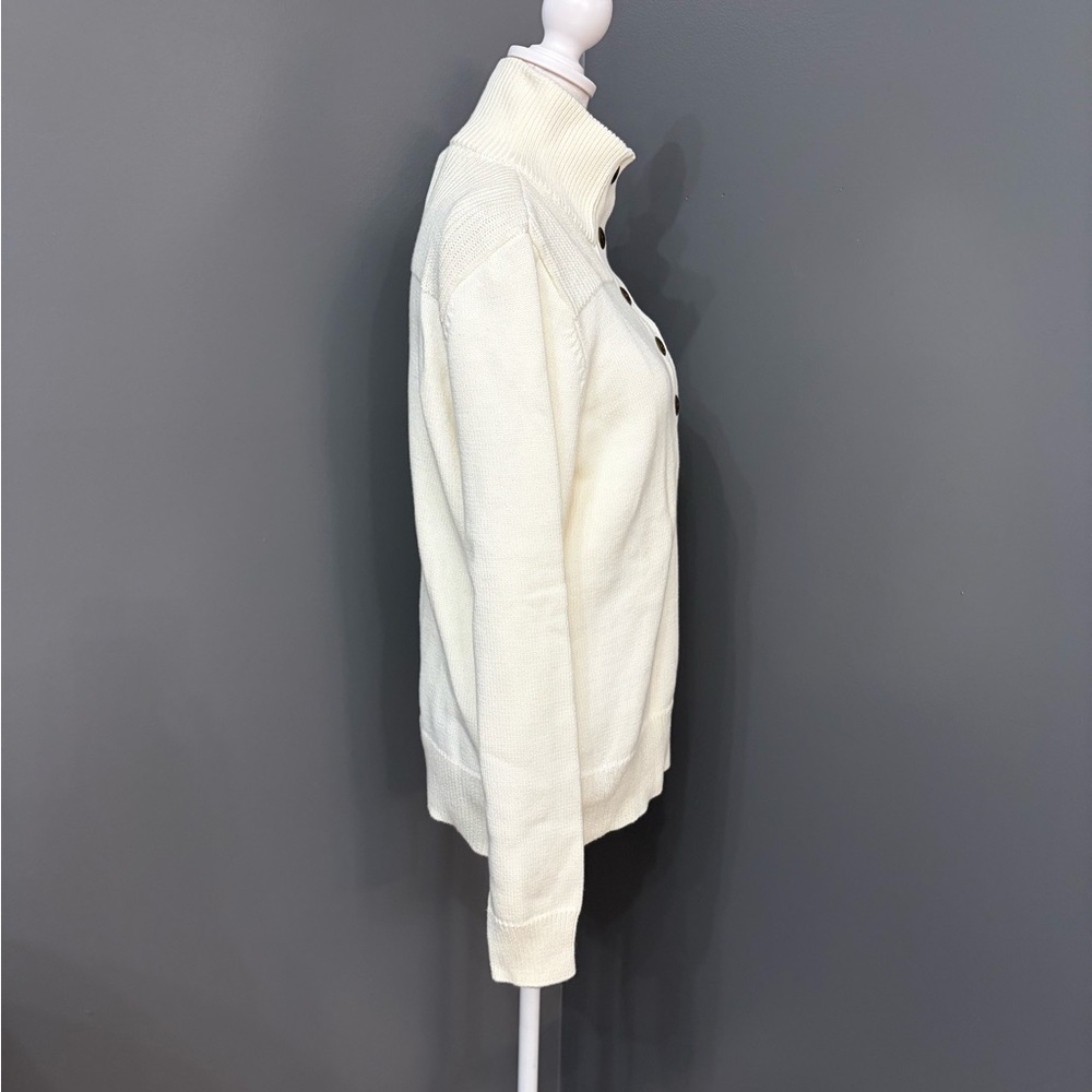 VTG Y2K Lauren Ralph Lauren Ivory Knit Sweater Metal Crest Buttons NWT  L - Picture 8 of 16